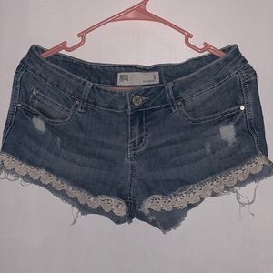 Blue low waisted rsq denim shorts